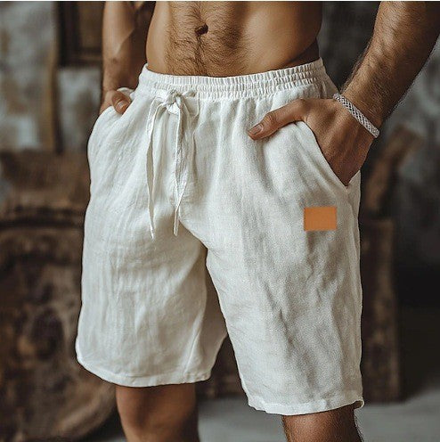 Solid-color Breathable Everyday Beach Capri Casual Pants