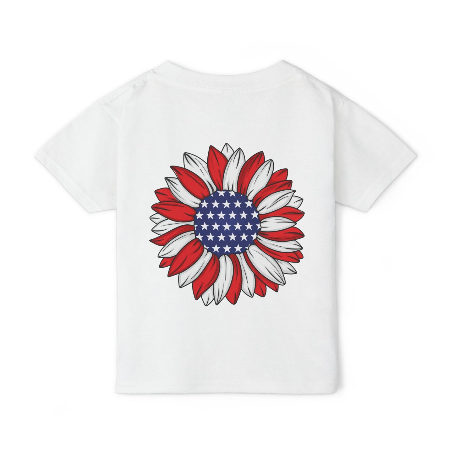 Toddler T-Shirt — Patriotic 4th of July Sunflower Design