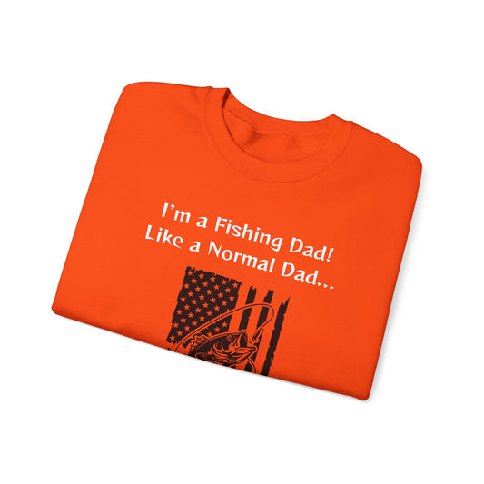 Fathers Day Fishing Flag Crewneck Sweatshirt