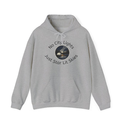 Starry Nights Camping Hoodie — "No City Lights" Outdoor Camping Pullover