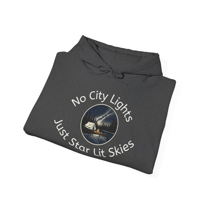 Starry Nights Camping Hoodie — "No City Lights" Outdoor Camping Pullover