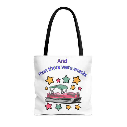 Then There Were Snacks Beach Tote Bag — All-Over Print Snack Lover Tote