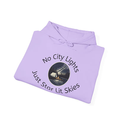 Starry Nights Camping Hoodie — "No City Lights" Outdoor Camping Pullover