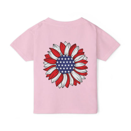 Toddler T-Shirt — Patriotic 4th of July Sunflower Design