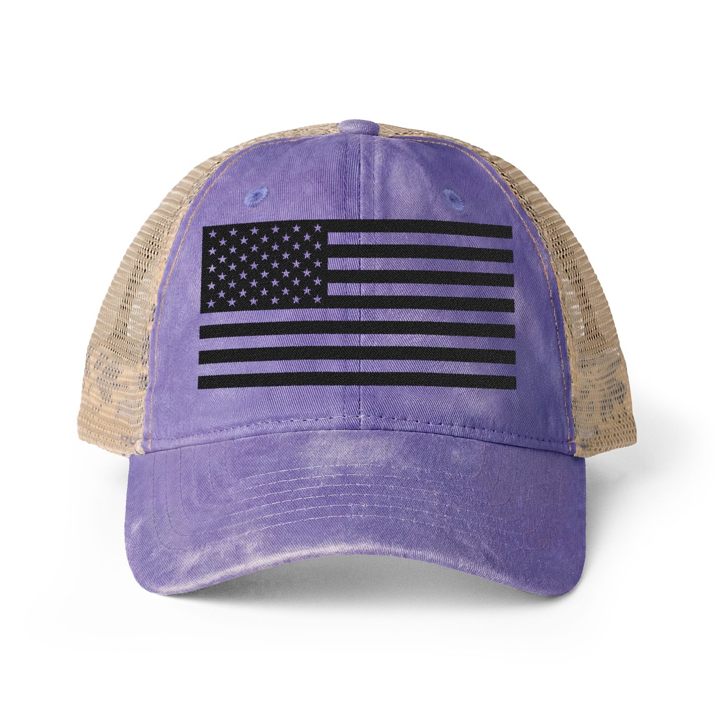 Women's American Flag Ponytail Mesh Back Cap