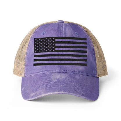 Women's American Flag Ponytail Mesh Back Cap