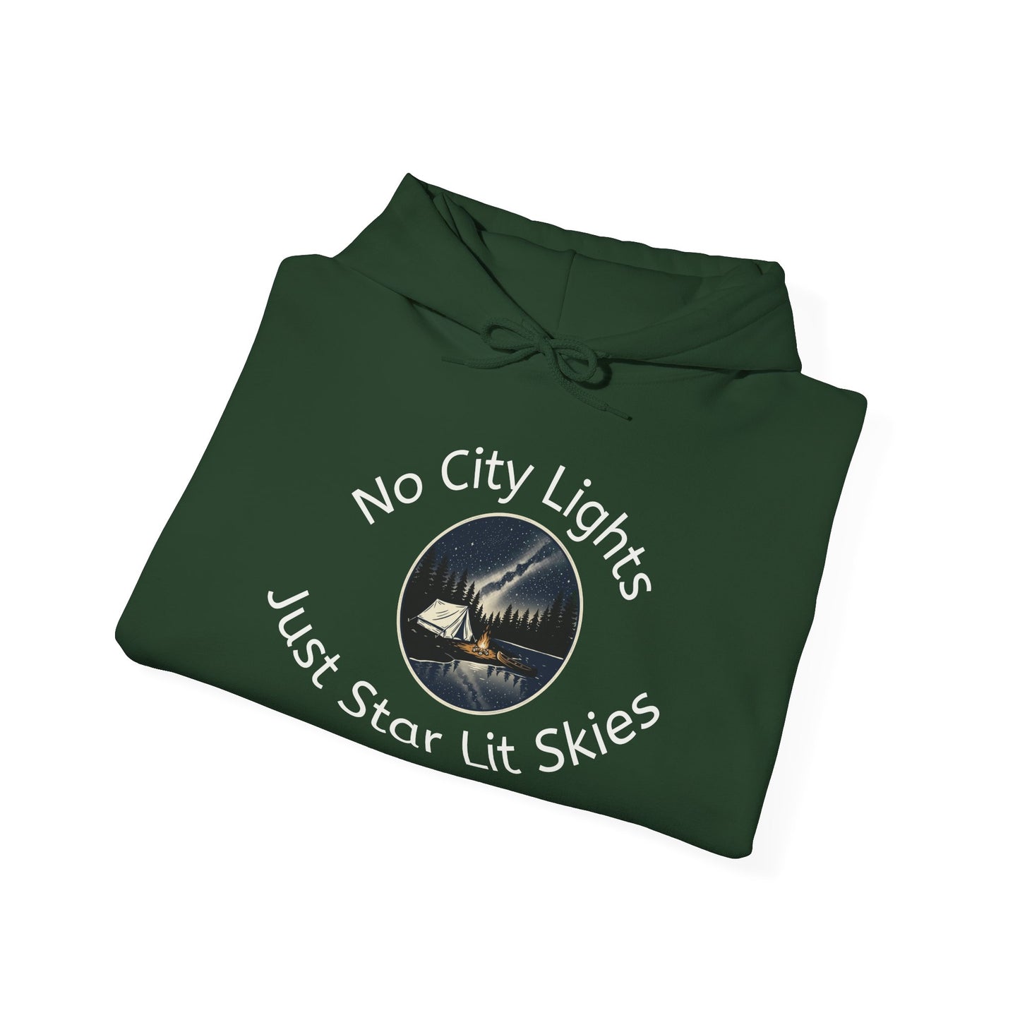 Starry Nights Camping Hoodie — "No City Lights" Outdoor Camping Pullover