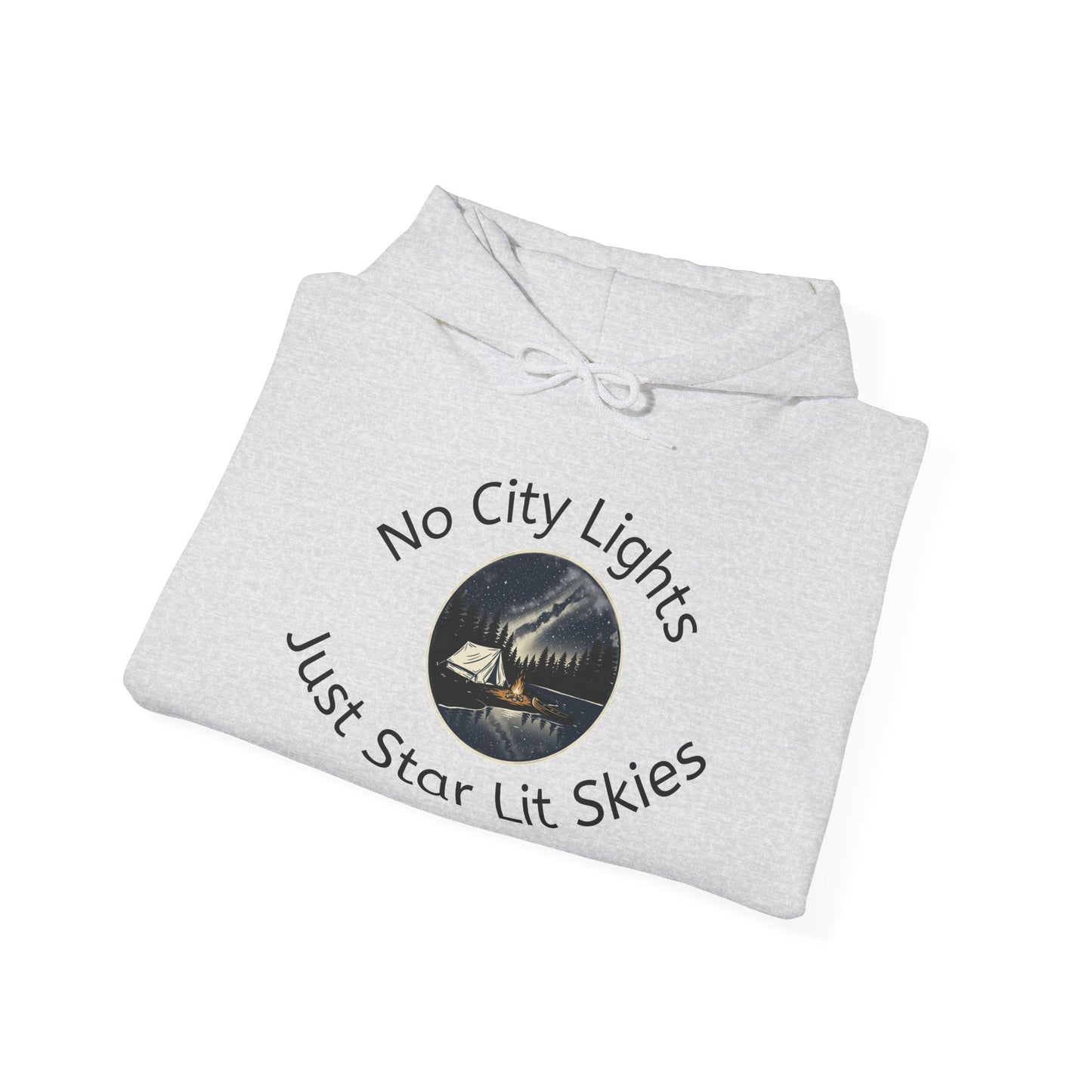 Starry Nights Camping Hoodie — "No City Lights" Outdoor Camping Pullover