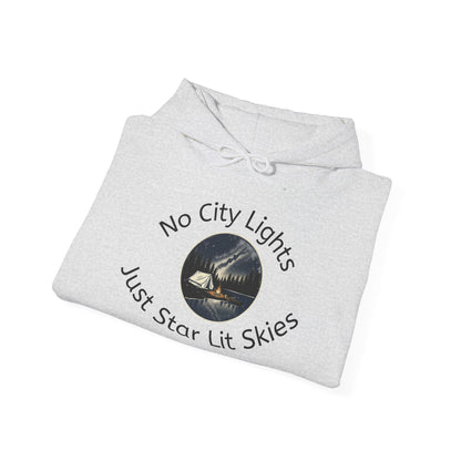 Starry Nights Camping Hoodie — "No City Lights" Outdoor Camping Pullover