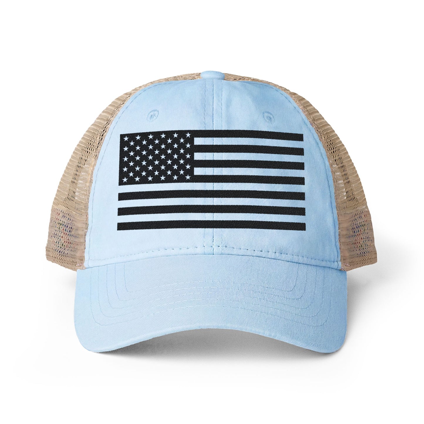 Women's American Flag Ponytail Mesh Back Cap