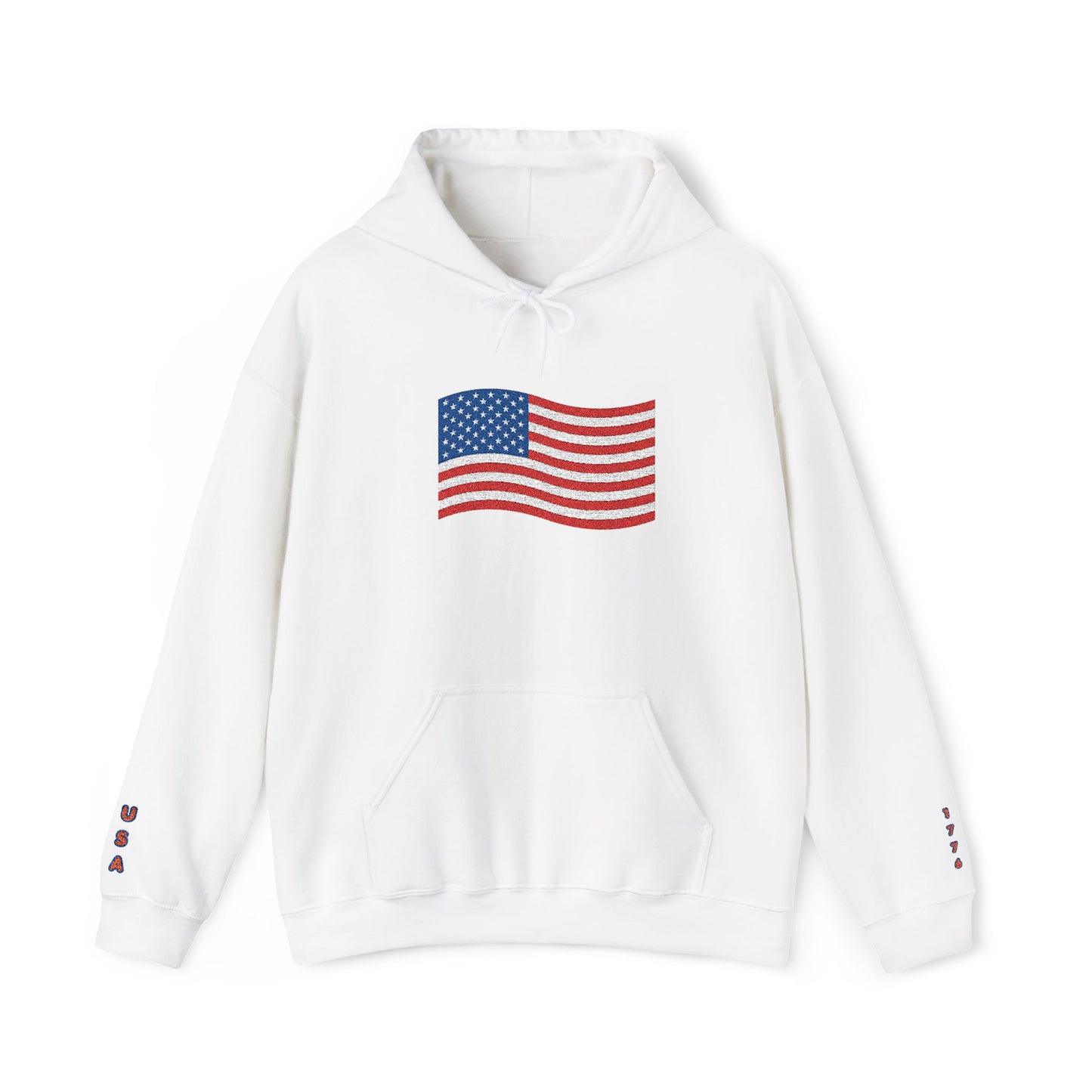 4th of July 1776 American Flag Hoodie — Patriotic Independence Day Sweatshirt