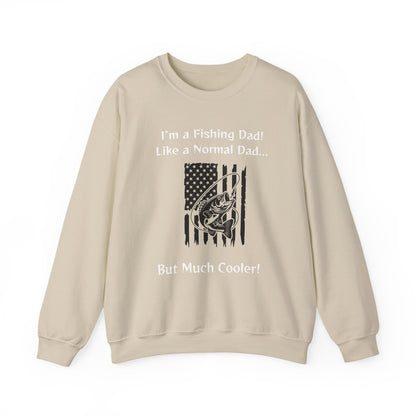 Fathers Day Fishing Flag Crewneck Sweatshirt