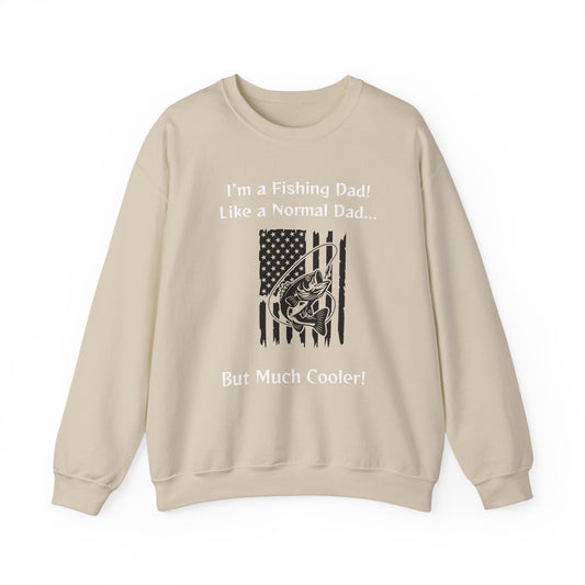 Fathers Day Fishing Flag Crewneck Sweatshirt