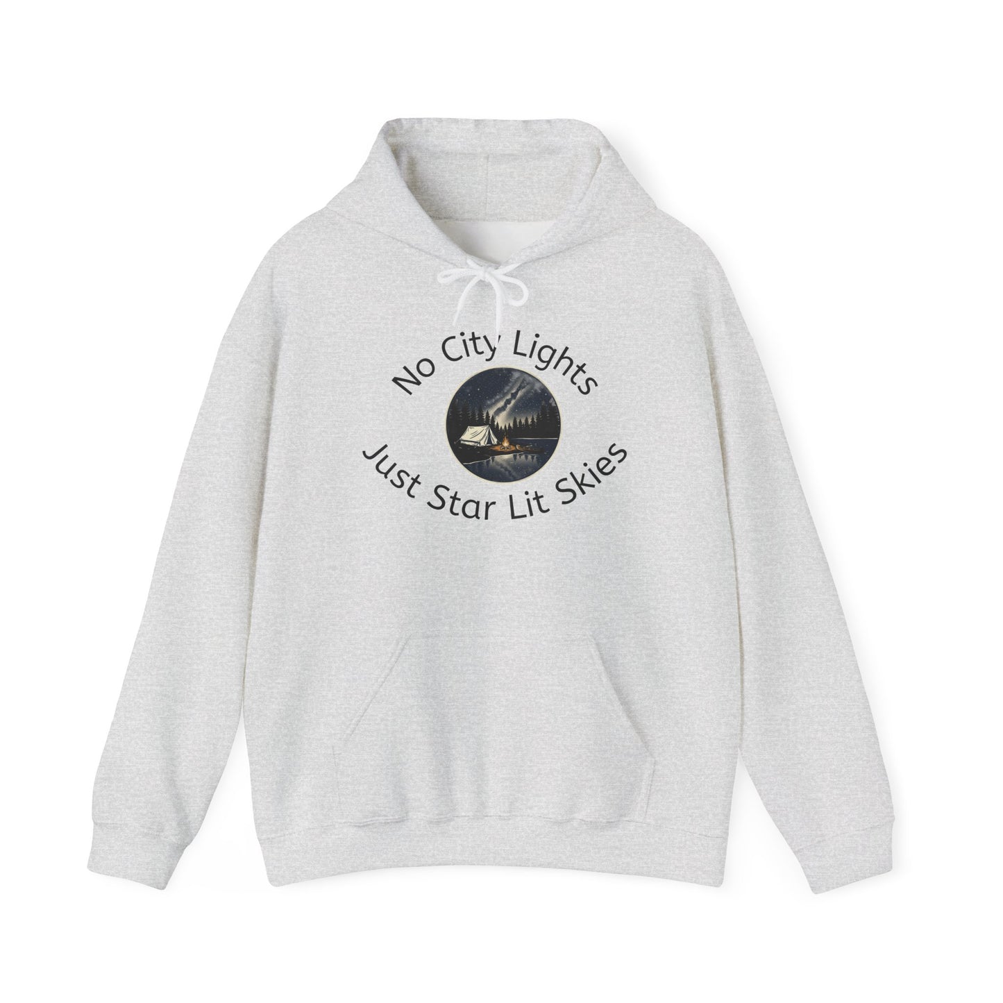 Starry Nights Camping Hoodie — "No City Lights" Outdoor Camping Pullover