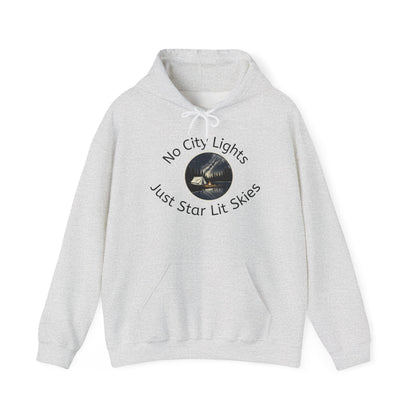 Starry Nights Camping Hoodie — "No City Lights" Outdoor Camping Pullover