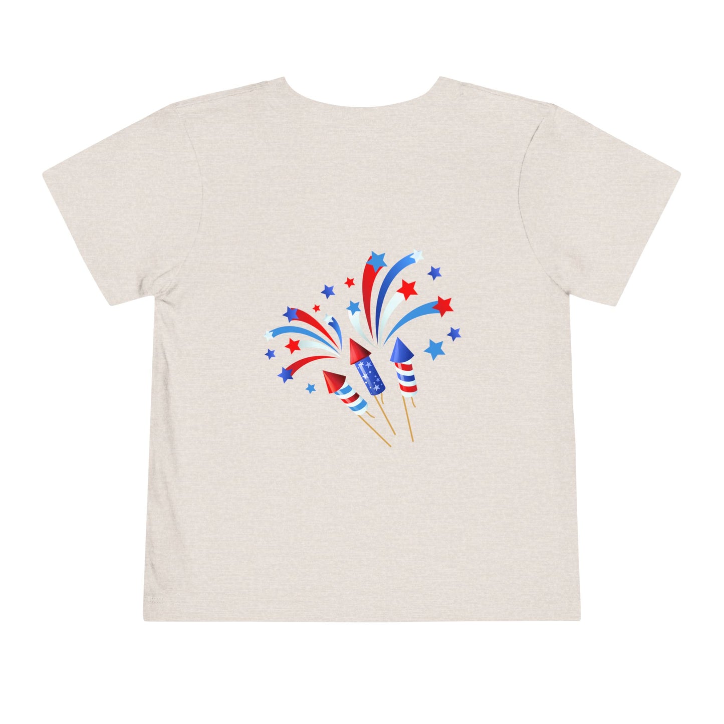 4th of July Toddler Tee – Patriotic Truck & Fireworks Kids Shirt