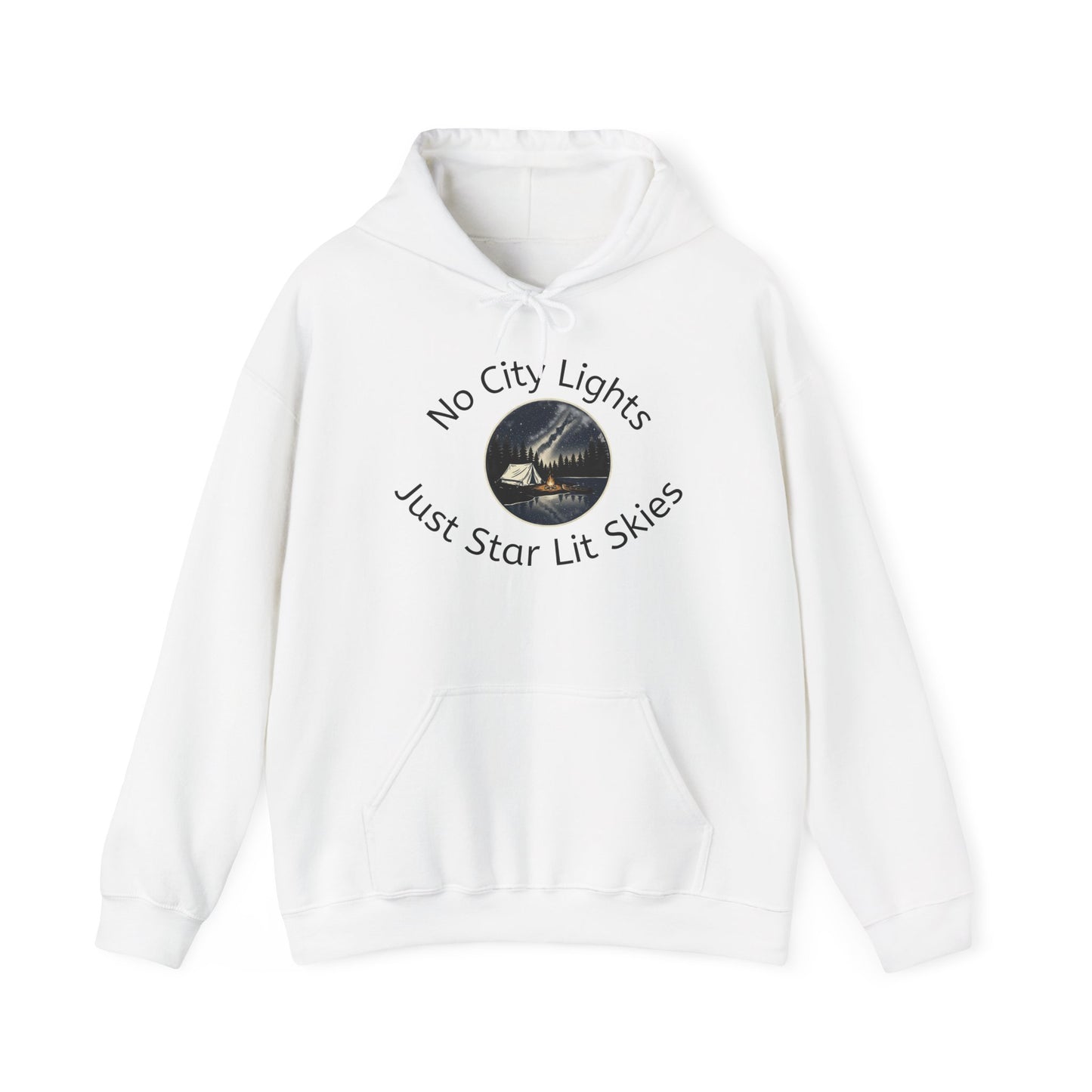 Starry Nights Camping Hoodie — "No City Lights" Outdoor Camping Pullover