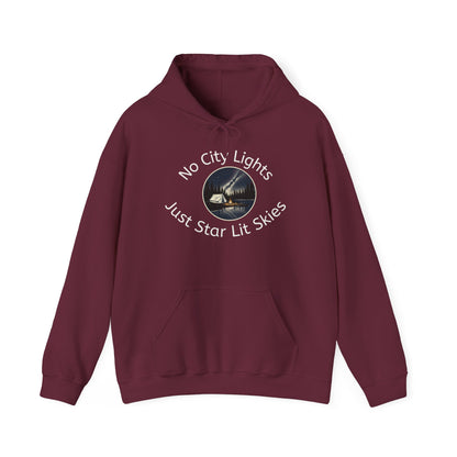 Starry Nights Camping Hoodie — "No City Lights" Outdoor Camping Pullover