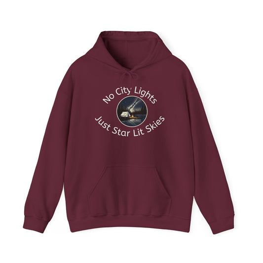 Starry Nights Camping Hoodie — "No City Lights" Outdoor Camping Pullover