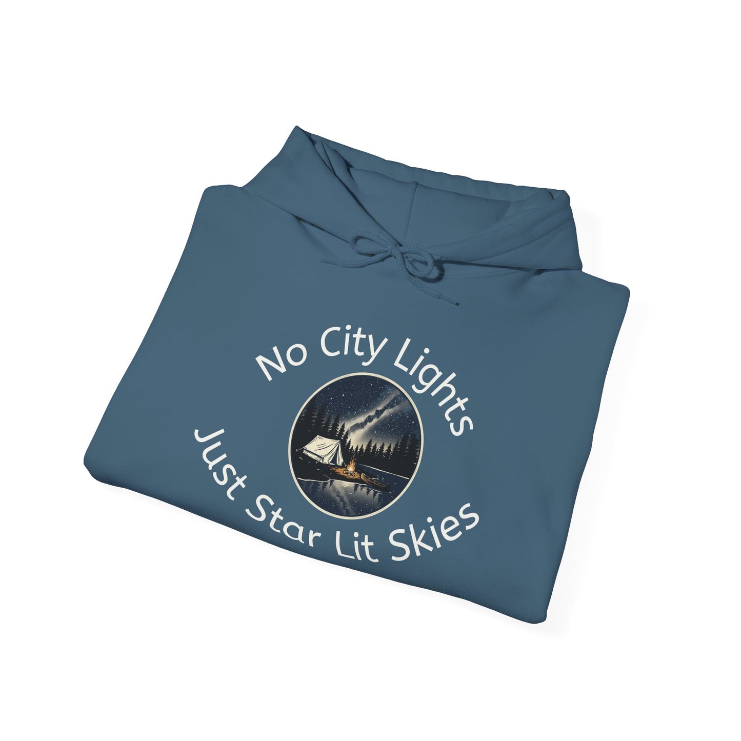 Starry Nights Camping Hoodie — "No City Lights" Outdoor Camping Pullover