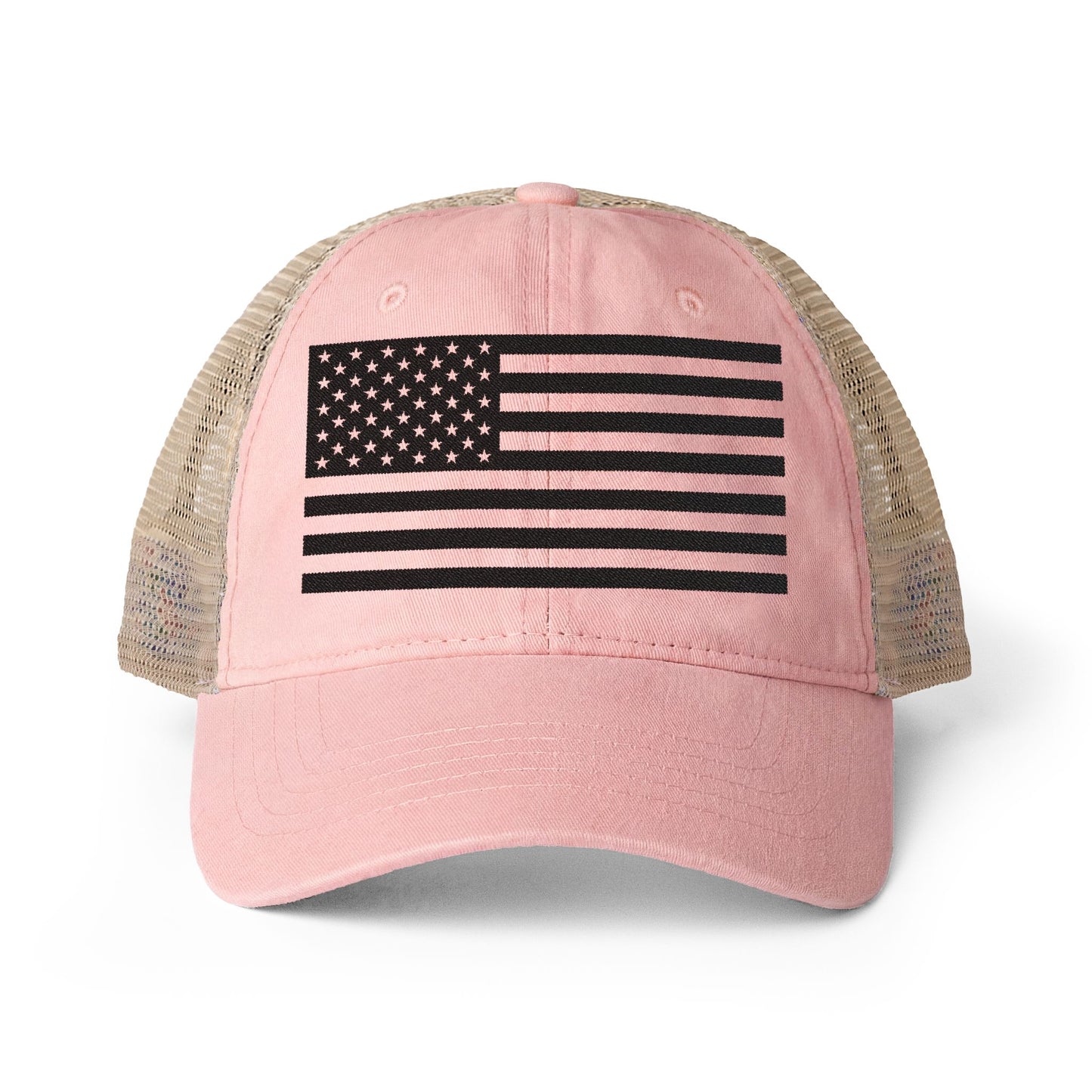 Women's American Flag Ponytail Mesh Back Cap