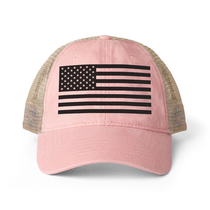 Women's American Flag Ponytail Mesh Back Cap