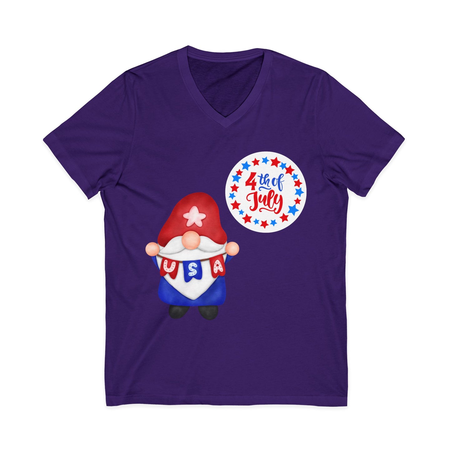 4th of July Women's V-Neck Tee | Patriotic Independence Day Design