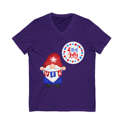 4th of July Women's V-Neck Tee | Patriotic Independence Day Design