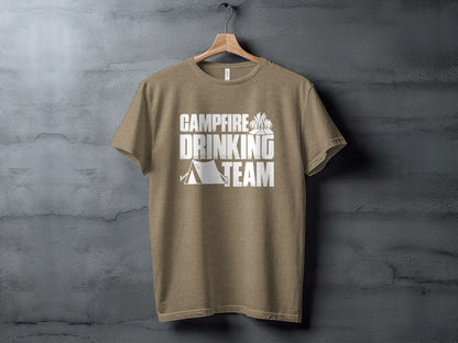 Campfire Drinking Team Tent Design Camping Adventure T-Shirt