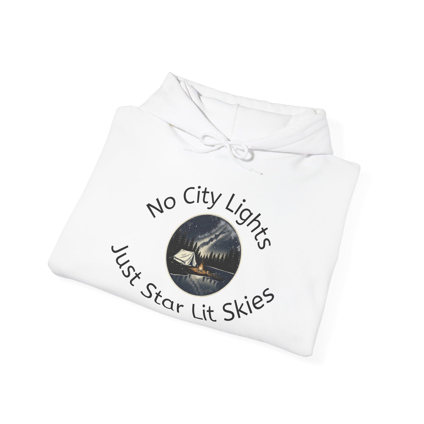 Starry Nights Camping Hoodie — "No City Lights" Outdoor Camping Pullover