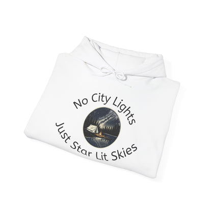 Starry Nights Camping Hoodie — "No City Lights" Outdoor Camping Pullover