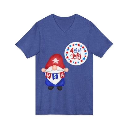 4th of July Women's V-Neck Tee | Patriotic Independence Day Design