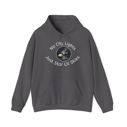 Starry Nights Camping Hoodie — "No City Lights" Outdoor Camping Pullover