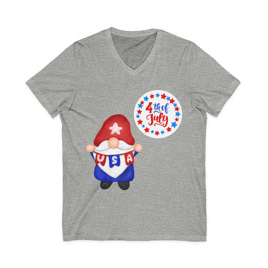 4th of July Women's V-Neck Tee | Patriotic Independence Day Design