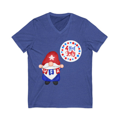 4th of July Women's V-Neck Tee | Patriotic Independence Day Design