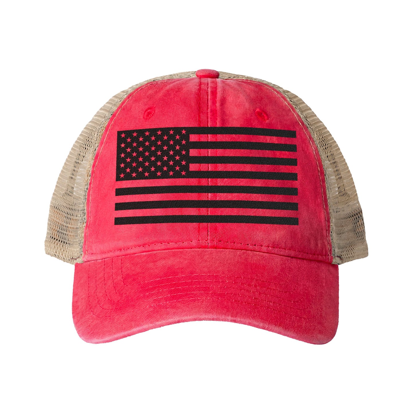 Women's American Flag Ponytail Mesh Back Cap