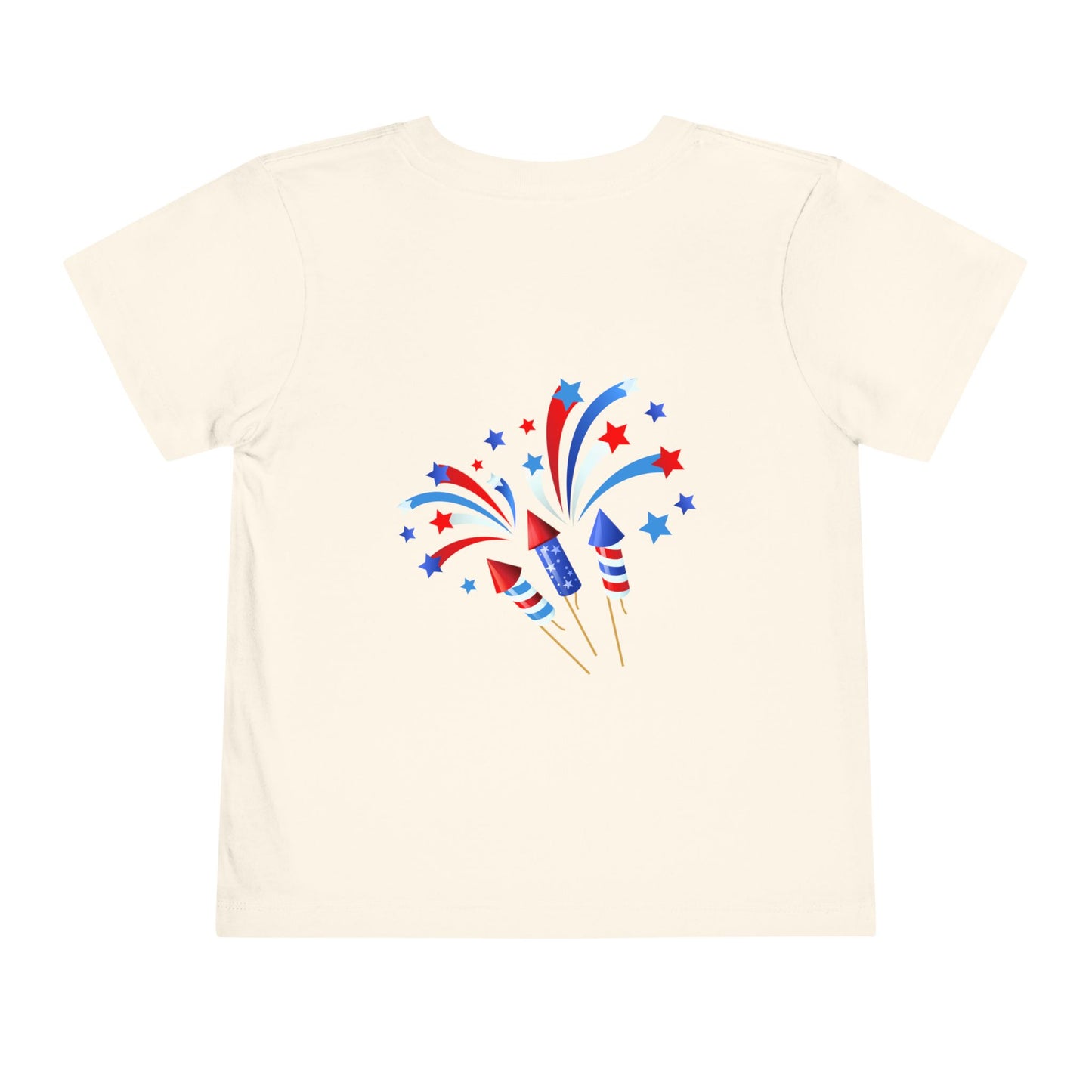 4th of July Toddler Tee – Patriotic Truck & Fireworks Kids Shirt