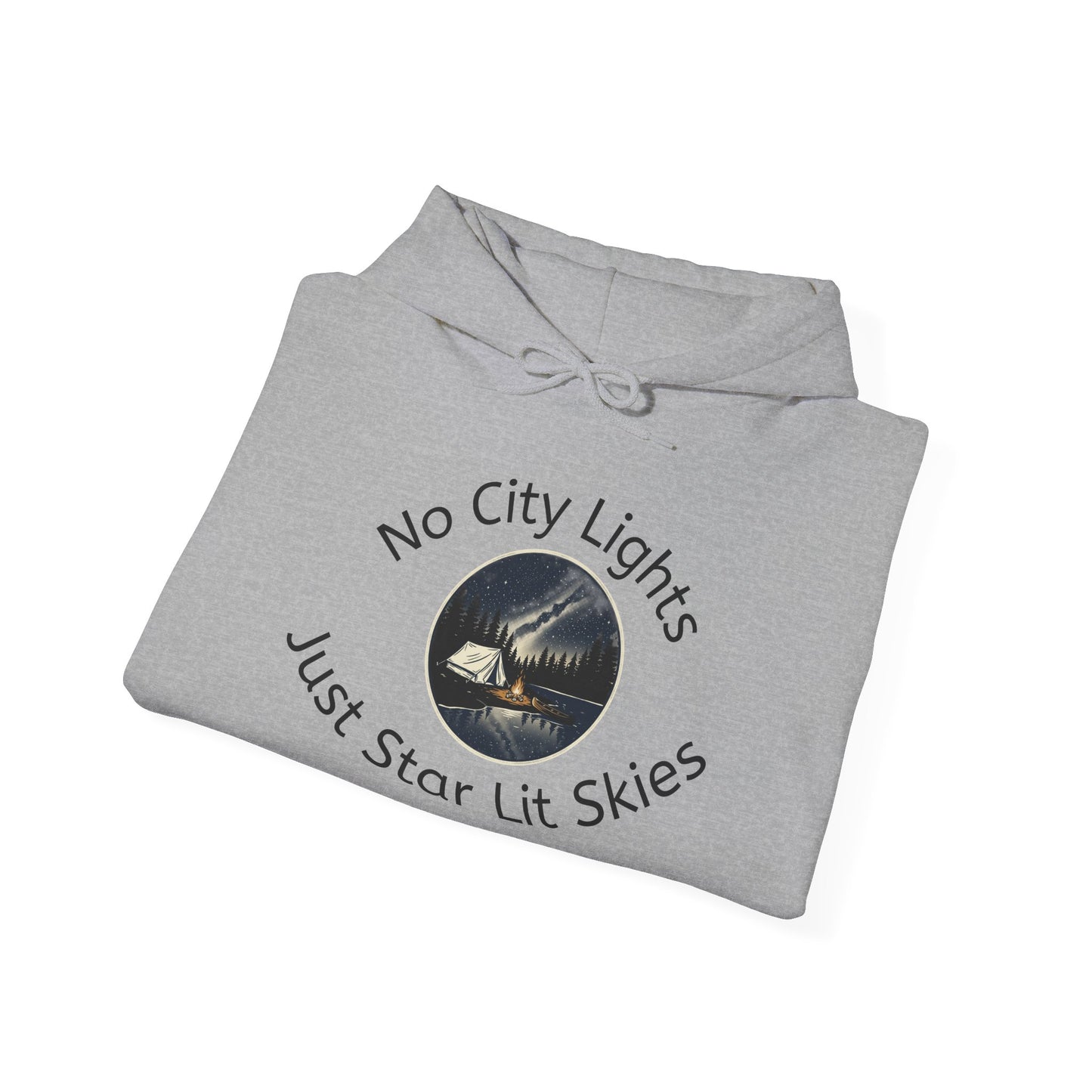Starry Nights Camping Hoodie — "No City Lights" Outdoor Camping Pullover