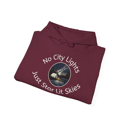 Starry Nights Camping Hoodie — "No City Lights" Outdoor Camping Pullover
