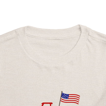 4th of July Toddler Tee – Patriotic Truck & Fireworks Kids Shirt