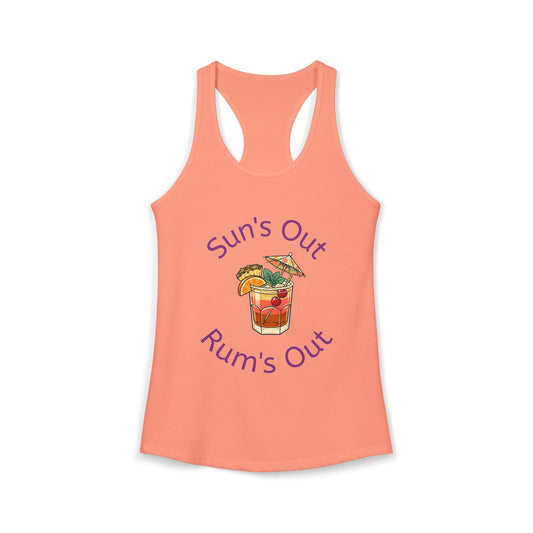 Suns Out Rums Out Racerback Tank