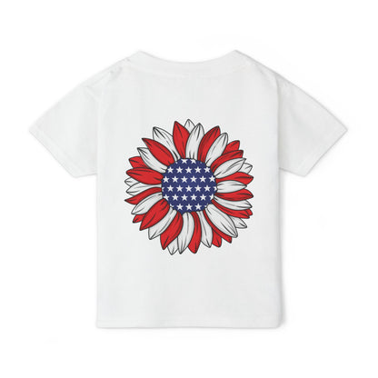 Toddler T-Shirt — Patriotic 4th of July Sunflower Design