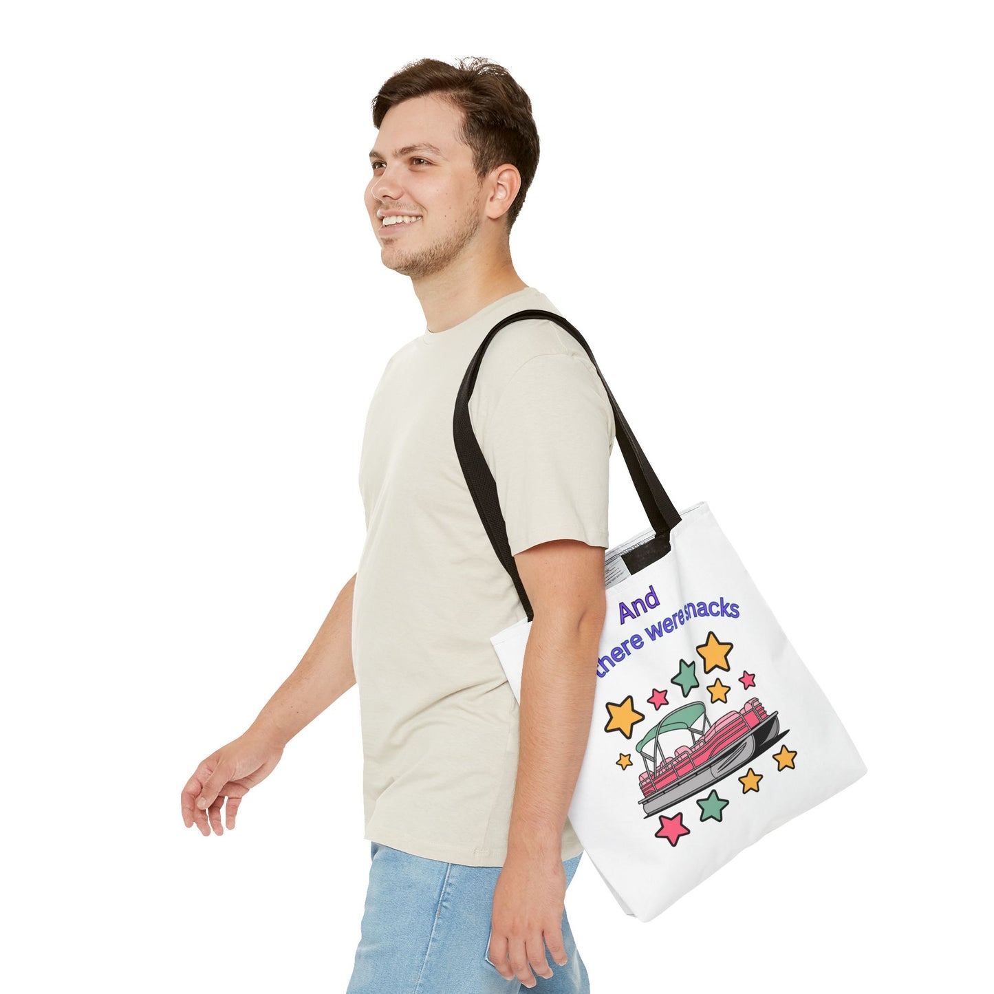 Then There Were Snacks Beach Tote Bag — All-Over Print Snack Lover Tote