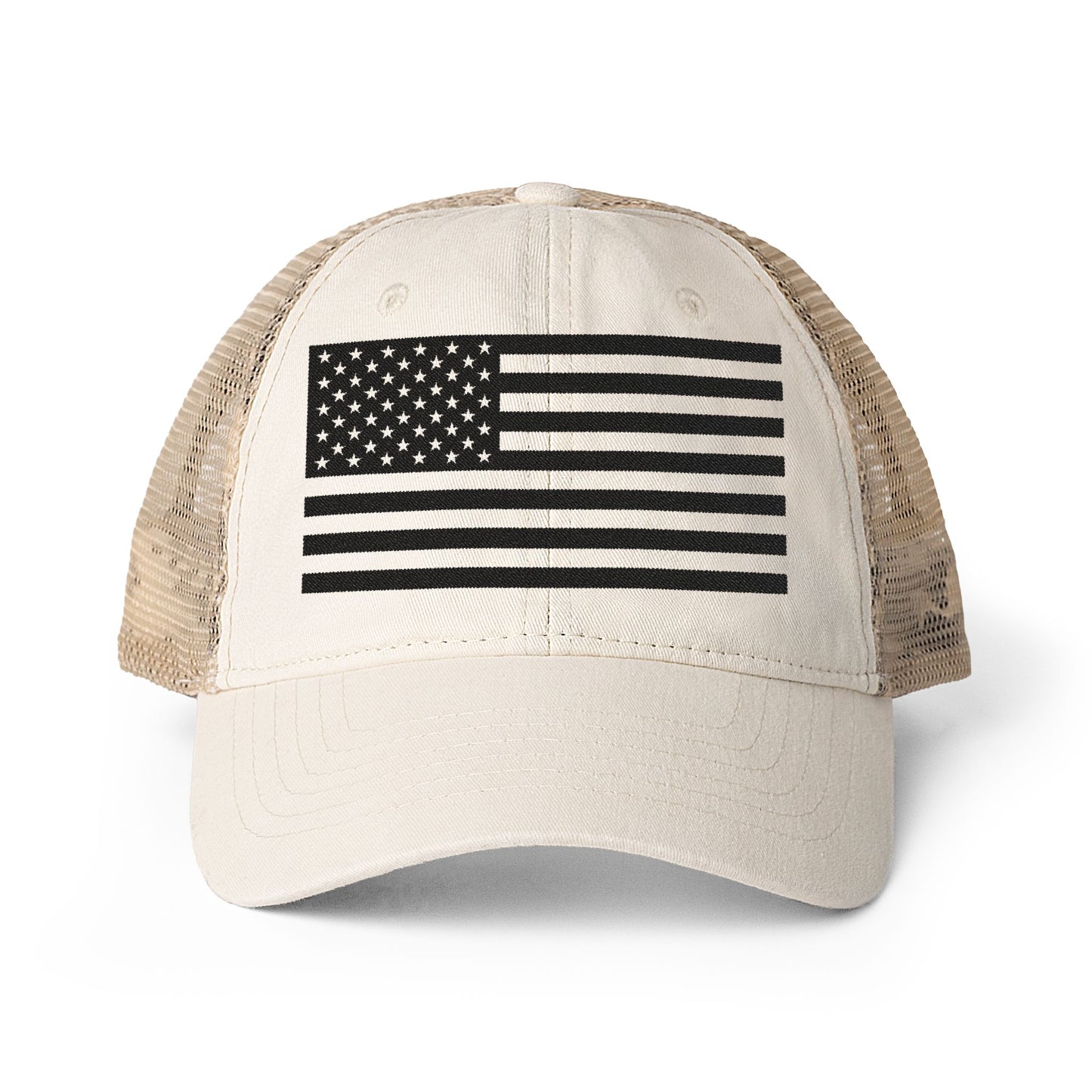 Women's American Flag Ponytail Mesh Back Cap
