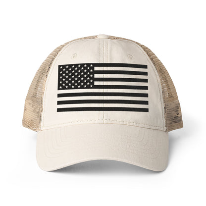 Women's American Flag Ponytail Mesh Back Cap