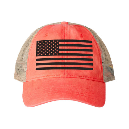 Women's American Flag Ponytail Mesh Back Cap