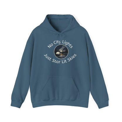 Starry Nights Camping Hoodie — "No City Lights" Outdoor Camping Pullover