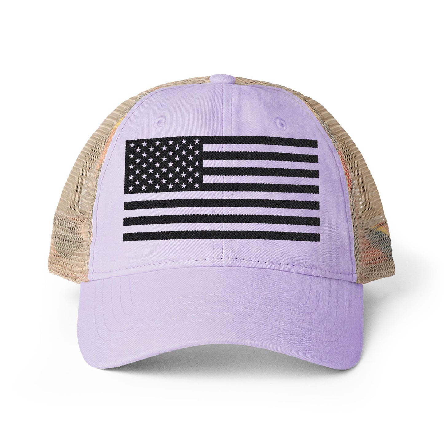 Women's American Flag Ponytail Mesh Back Cap