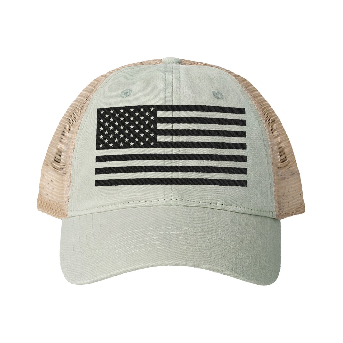 Women's American Flag Ponytail Mesh Back Cap