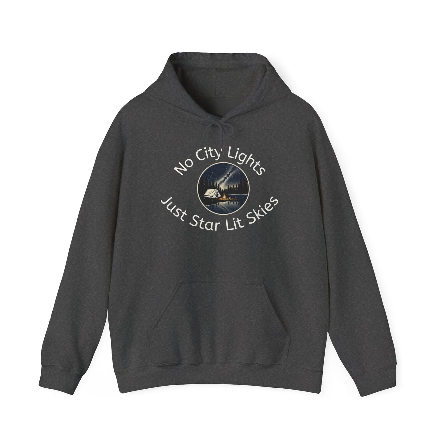 Starry Nights Camping Hoodie — "No City Lights" Outdoor Camping Pullover